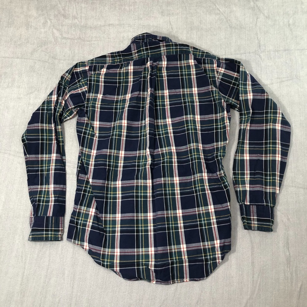 Polo Ralph Lauren Button Down Shirt Boys Size 18 Plaid Blue Green L/S Red Pony - Picture 7 of 9